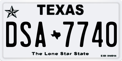 TX license plate DSA7740