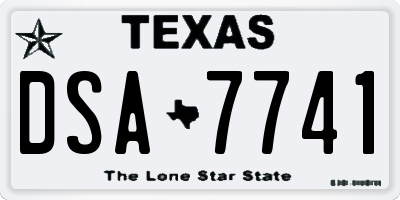 TX license plate DSA7741