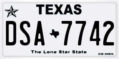 TX license plate DSA7742