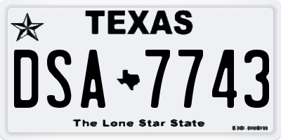 TX license plate DSA7743