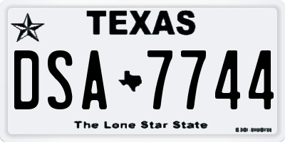 TX license plate DSA7744
