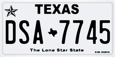 TX license plate DSA7745