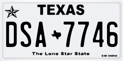 TX license plate DSA7746