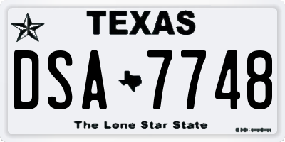 TX license plate DSA7748