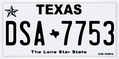 TX license plate DSA7753