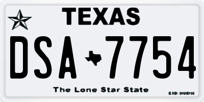 TX license plate DSA7754