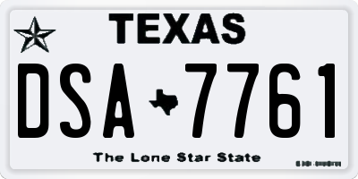 TX license plate DSA7761