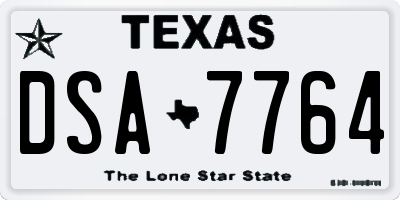 TX license plate DSA7764