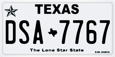 TX license plate DSA7767