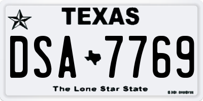 TX license plate DSA7769
