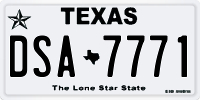 TX license plate DSA7771