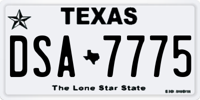 TX license plate DSA7775