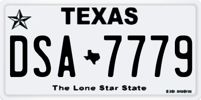 TX license plate DSA7779