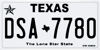 TX license plate DSA7780
