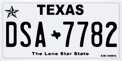 TX license plate DSA7782
