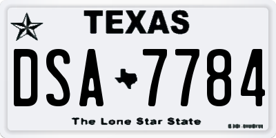 TX license plate DSA7784