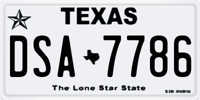 TX license plate DSA7786