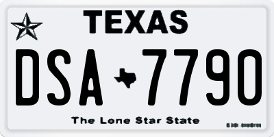 TX license plate DSA7790