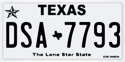 TX license plate DSA7793