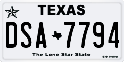 TX license plate DSA7794