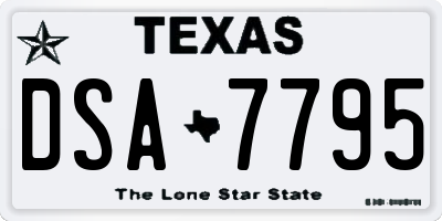 TX license plate DSA7795