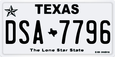 TX license plate DSA7796