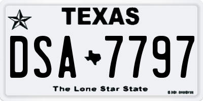 TX license plate DSA7797