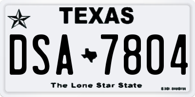TX license plate DSA7804