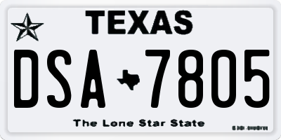 TX license plate DSA7805
