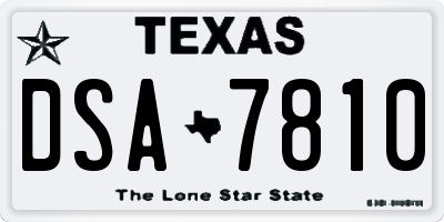 TX license plate DSA7810