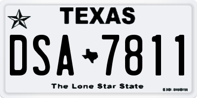 TX license plate DSA7811