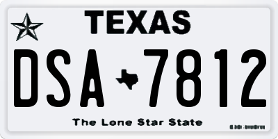 TX license plate DSA7812