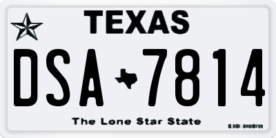 TX license plate DSA7814