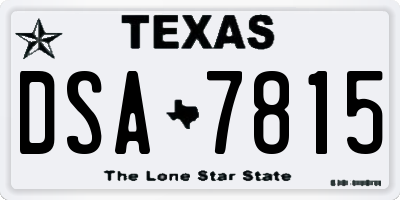 TX license plate DSA7815