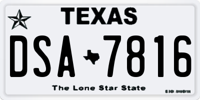 TX license plate DSA7816