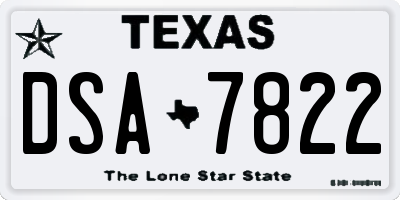 TX license plate DSA7822