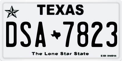 TX license plate DSA7823