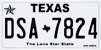 TX license plate DSA7824