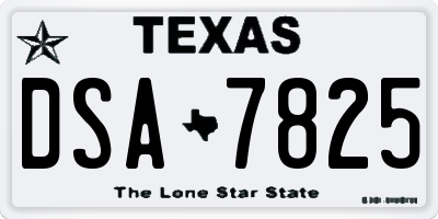 TX license plate DSA7825