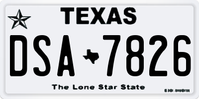 TX license plate DSA7826