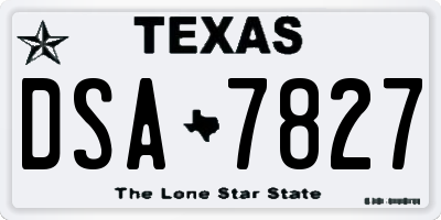 TX license plate DSA7827