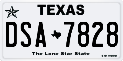 TX license plate DSA7828