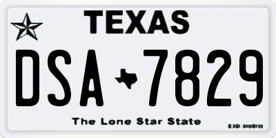TX license plate DSA7829