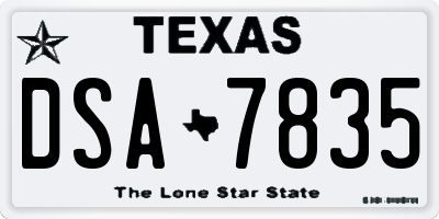TX license plate DSA7835
