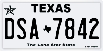 TX license plate DSA7842