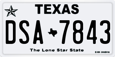 TX license plate DSA7843