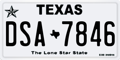 TX license plate DSA7846