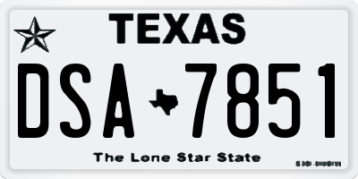 TX license plate DSA7851