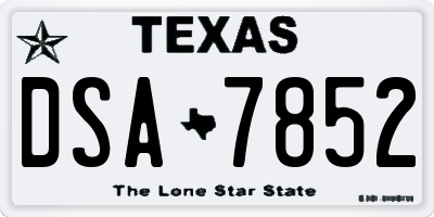 TX license plate DSA7852