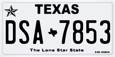 TX license plate DSA7853